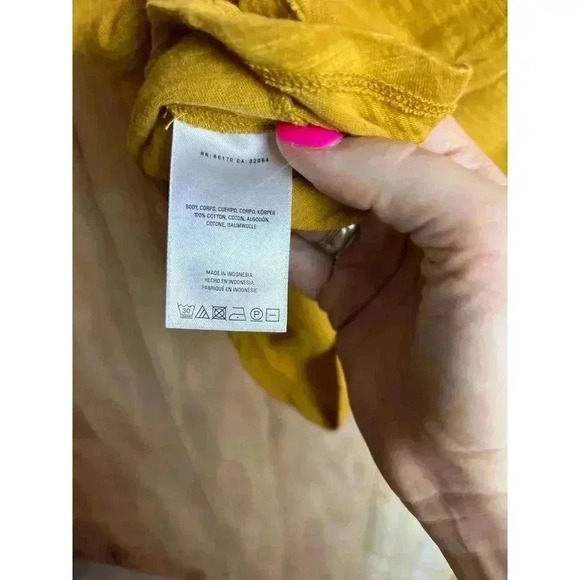 Maeve for Anthropologie Cut-Out Shoulder Tshirt Top Mustard Brown Size S - Picture 5 of 7